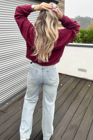 Sparkling Audrey Sweater in Bordeaux