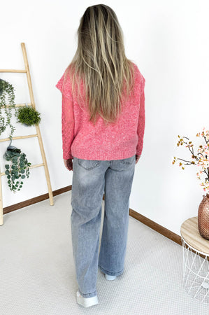 Leia Lace Knit in Coral