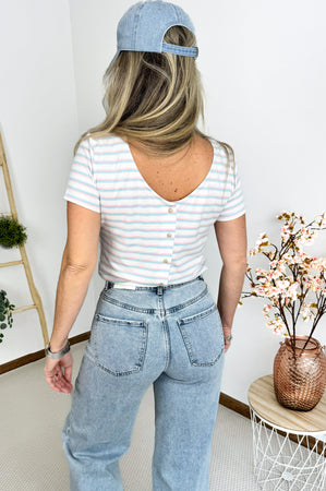 Sue 2-in-1 Tee in Light Blue & Pink