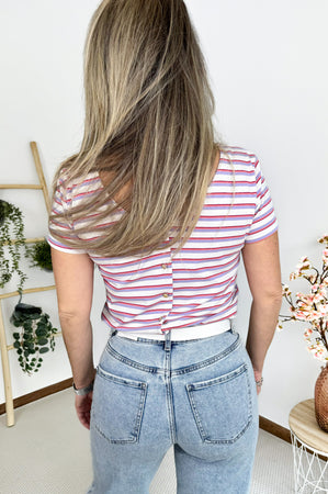 Sue 2-in-1 Tee in Lila and Coral