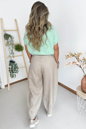 Marin Barrel Pants in Beige