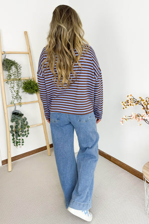 BISOU Sweatshirt in Blue & Chocolat
