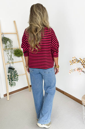 BISOU Sweatshirt in Fuchsia & Chocolat