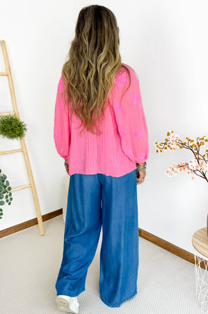 Sam Blouse in Neon Pink