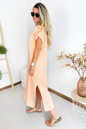 Nala Striped Dress in Yellow & Neon Orange