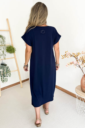 Febe Dress in Navy Blue