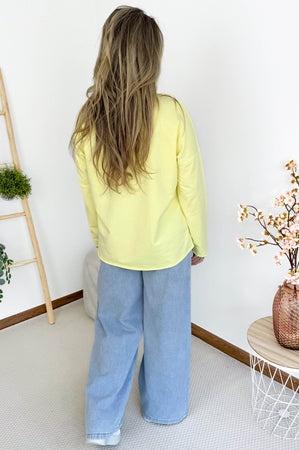 Hearts Longsleeve in pastel Yellow