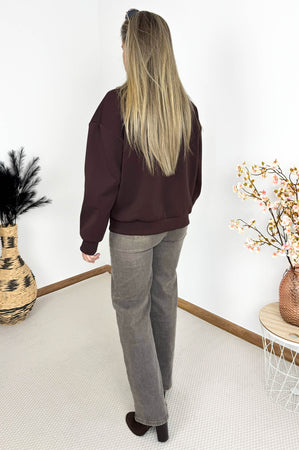 Prisca Zipper Jacket in Chocolate