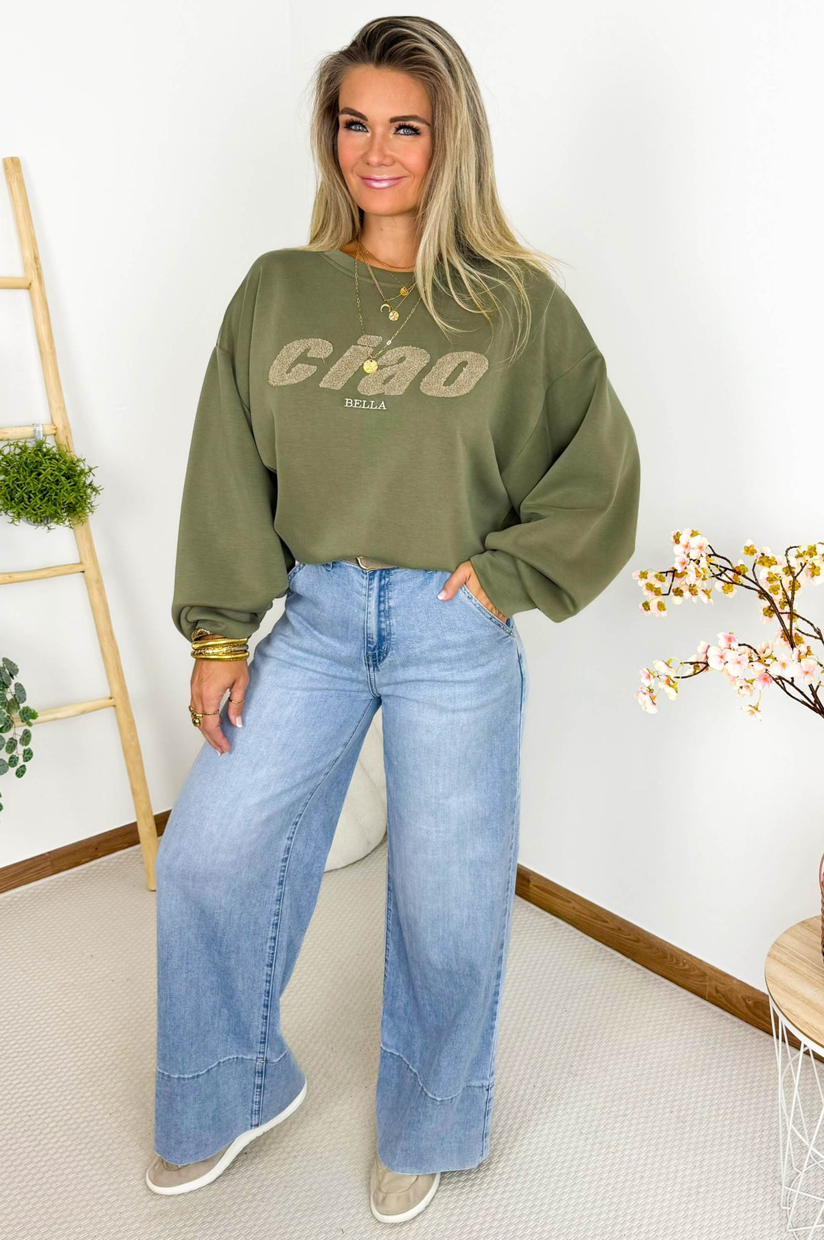CIAO Sweater in Kaki – foto 4