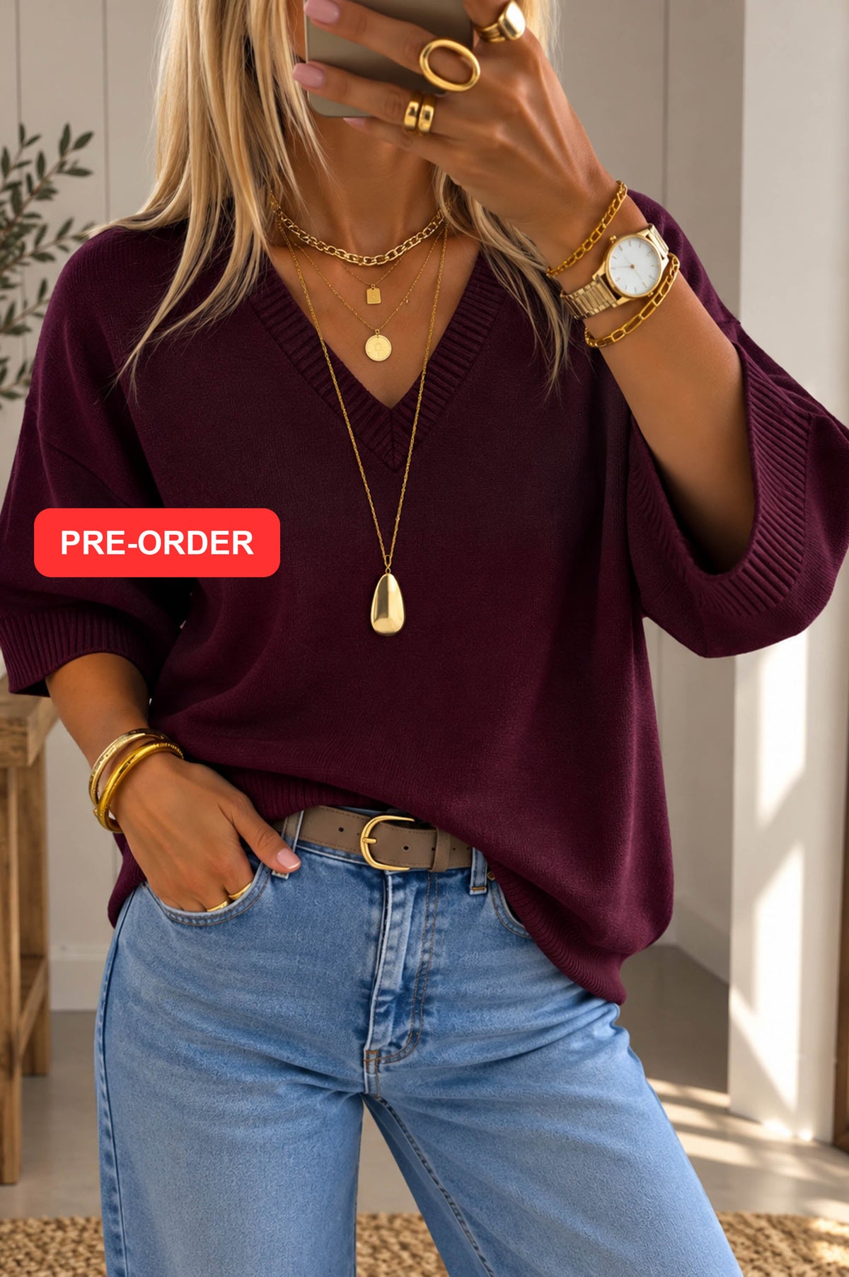 Megan Knit in Burgundy – pre-order