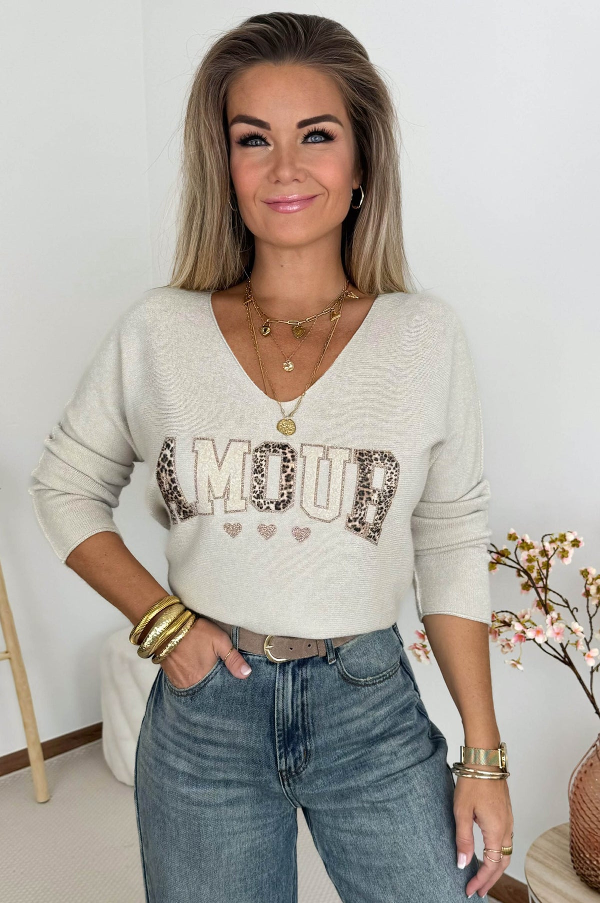 AMOUR Knit in Beige – foto 3