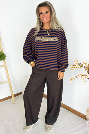 LE MARAIS Sweatshirt in Brown & Blue – foto 1