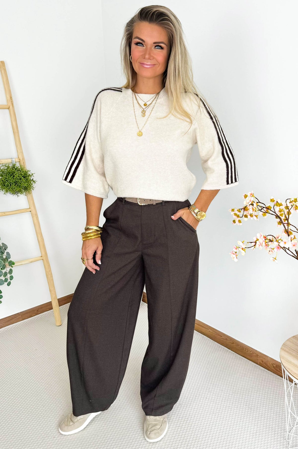 Adina Knit in Off White – foto 1