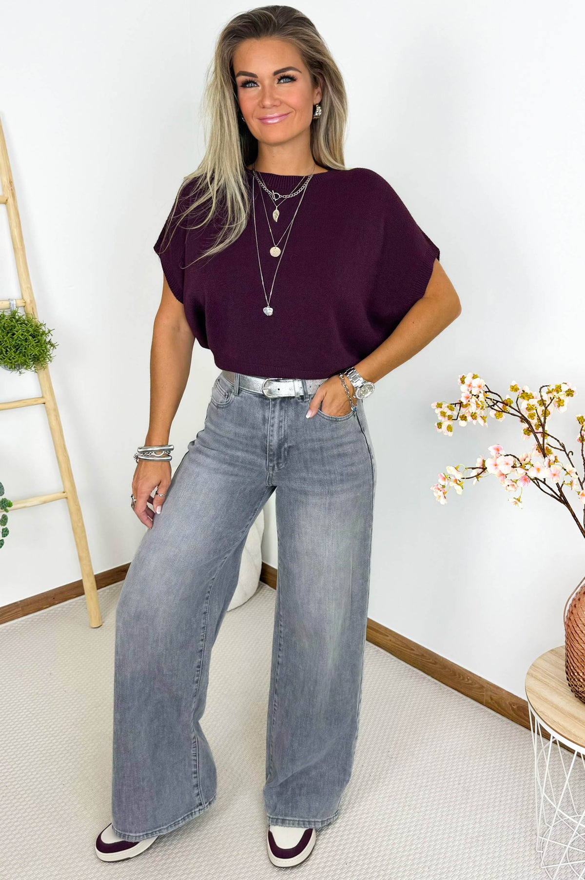 Gina wide Leg  Jeans in Grey – foto 1