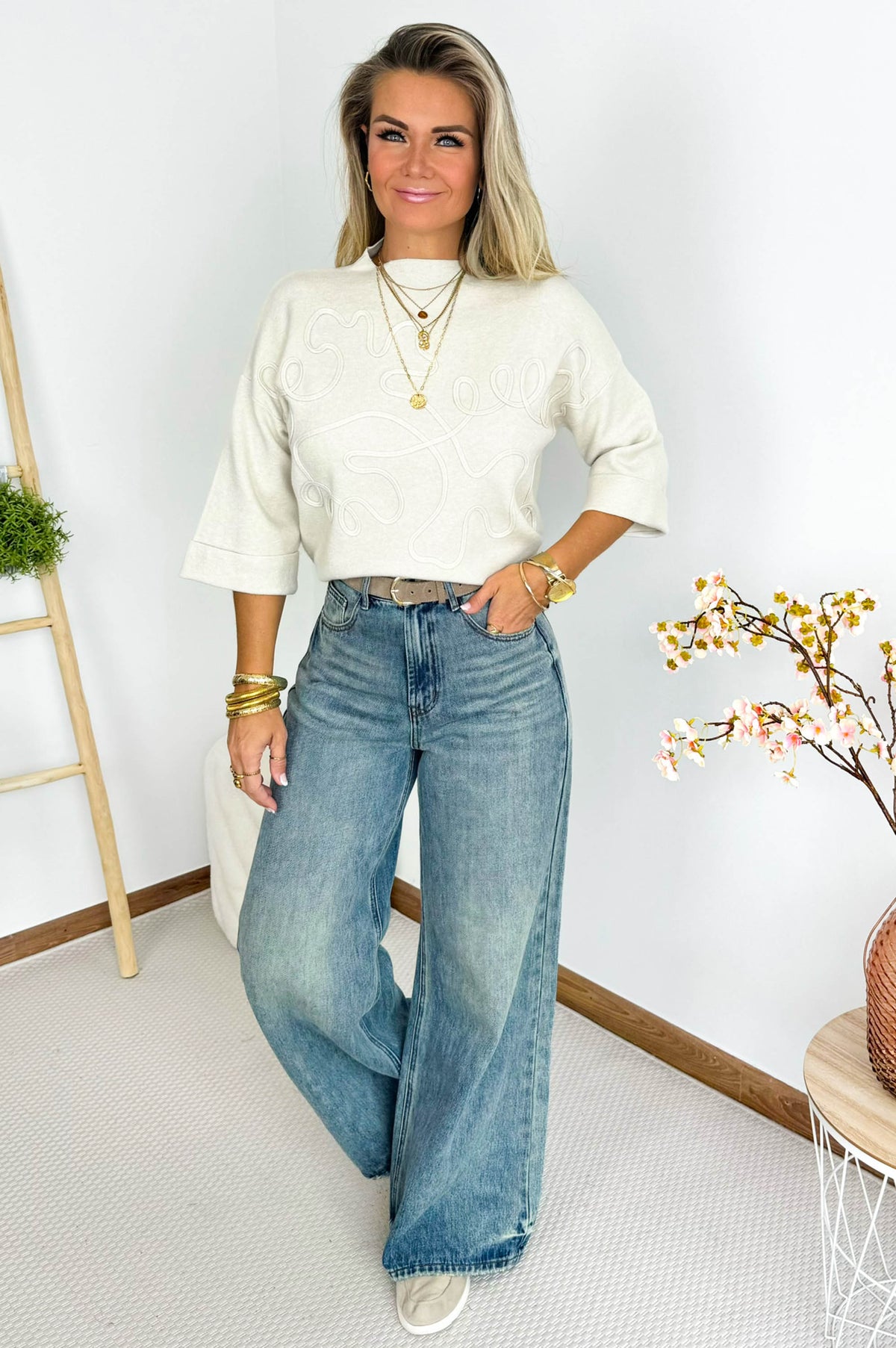Carrie Cable Knit in Off White – foto 2