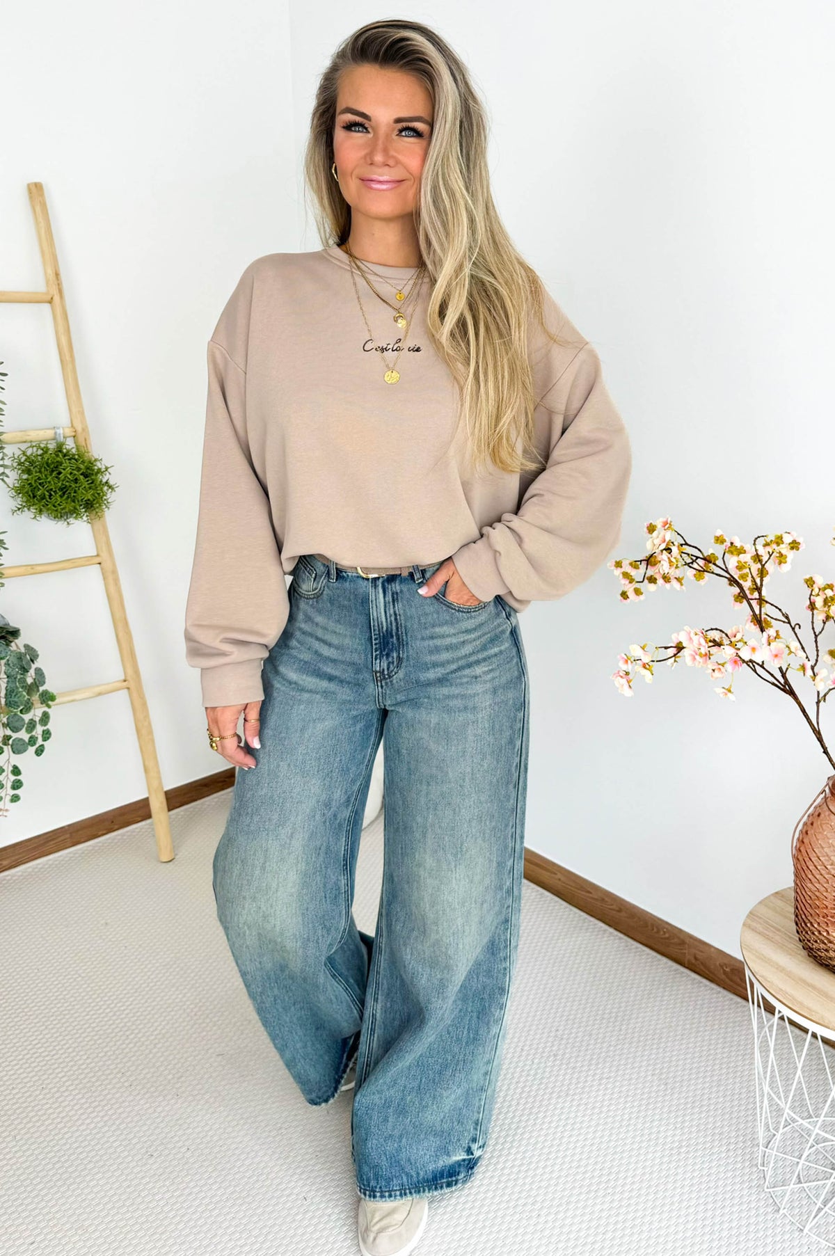 C'EST LA VIE  Sweater in Beige – foto 2